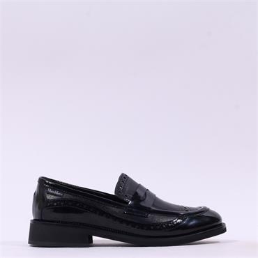 Marco Moreo Maura Wingtip Slip On Loafer - Navy Combi